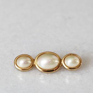 Christian Dior Vintage 1980s Gold-Toned/Plated Faux Pearl Brooch/Pin Signed Rare